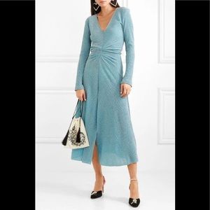 Rotate Birger Christensen Blue Metallic Dress 36